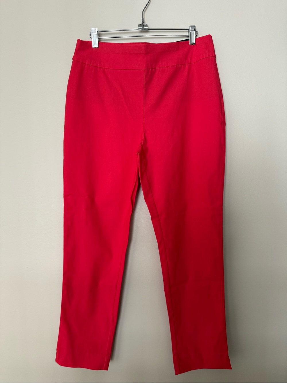 Chico's Vibrant Red Straight-Leg Pull-On Pants